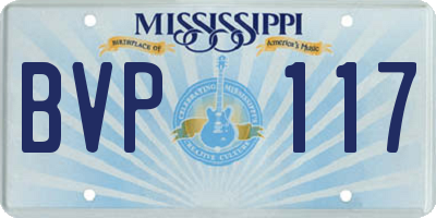 MS license plate BVP117