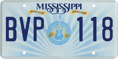 MS license plate BVP118