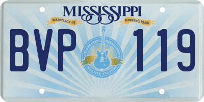 MS license plate BVP119
