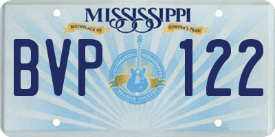 MS license plate BVP122