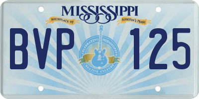 MS license plate BVP125