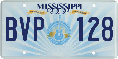 MS license plate BVP128