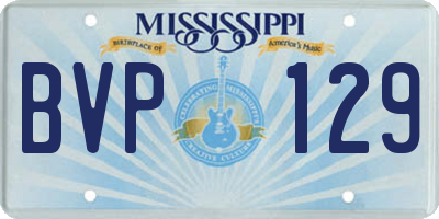 MS license plate BVP129