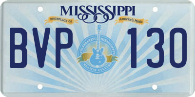 MS license plate BVP130