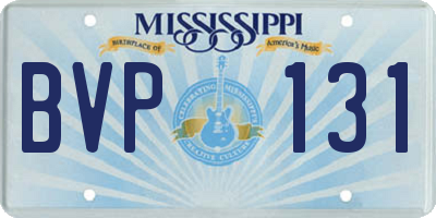 MS license plate BVP131