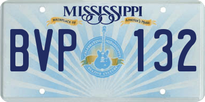 MS license plate BVP132