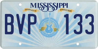 MS license plate BVP133