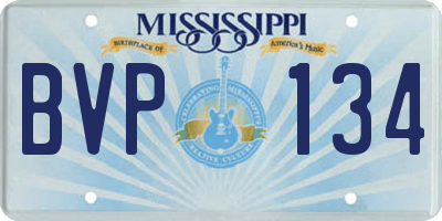 MS license plate BVP134