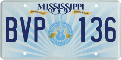 MS license plate BVP136