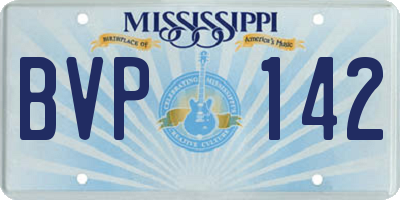 MS license plate BVP142