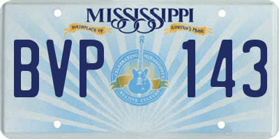 MS license plate BVP143