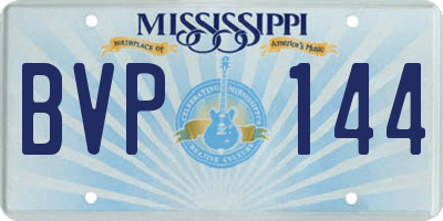 MS license plate BVP144