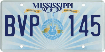 MS license plate BVP145
