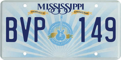 MS license plate BVP149