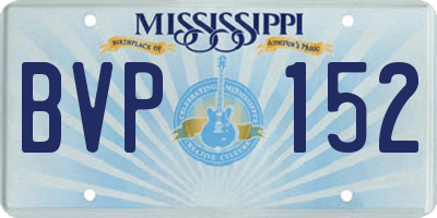 MS license plate BVP152