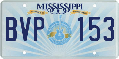 MS license plate BVP153