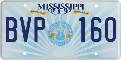 MS license plate BVP160