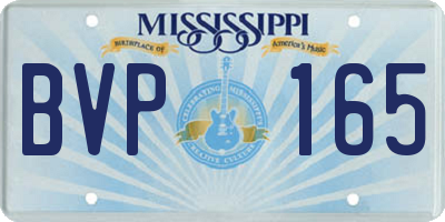MS license plate BVP165