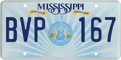 MS license plate BVP167