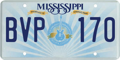 MS license plate BVP170