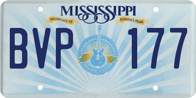 MS license plate BVP177