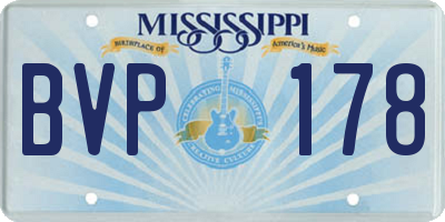 MS license plate BVP178