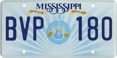 MS license plate BVP180