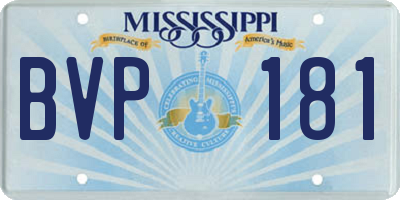 MS license plate BVP181