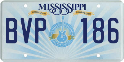 MS license plate BVP186