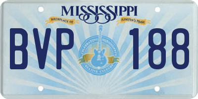 MS license plate BVP188