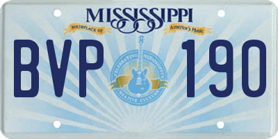 MS license plate BVP190