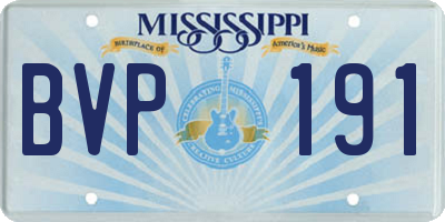 MS license plate BVP191