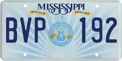 MS license plate BVP192