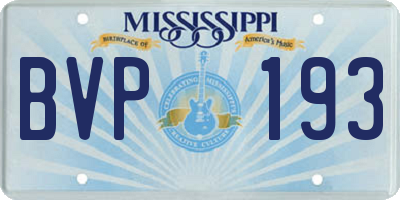 MS license plate BVP193