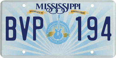 MS license plate BVP194