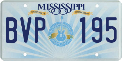 MS license plate BVP195