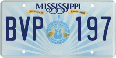 MS license plate BVP197