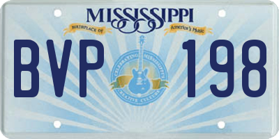 MS license plate BVP198