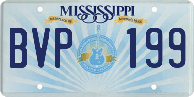 MS license plate BVP199