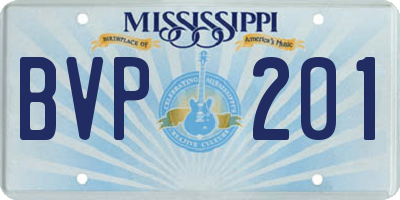 MS license plate BVP201