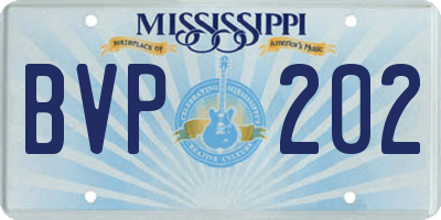 MS license plate BVP202