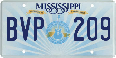 MS license plate BVP209