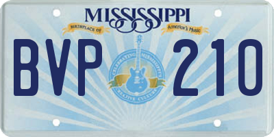 MS license plate BVP210