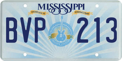 MS license plate BVP213