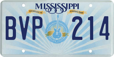 MS license plate BVP214