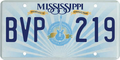 MS license plate BVP219