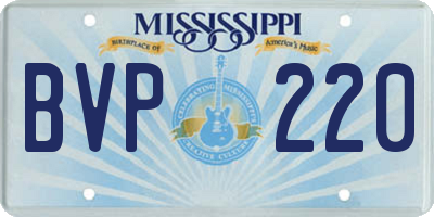 MS license plate BVP220