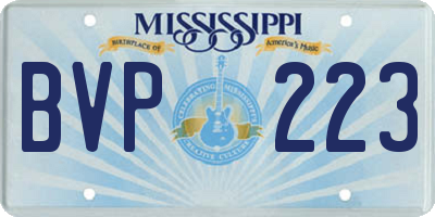 MS license plate BVP223