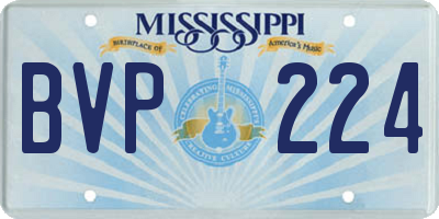 MS license plate BVP224