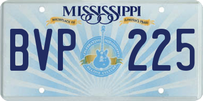 MS license plate BVP225